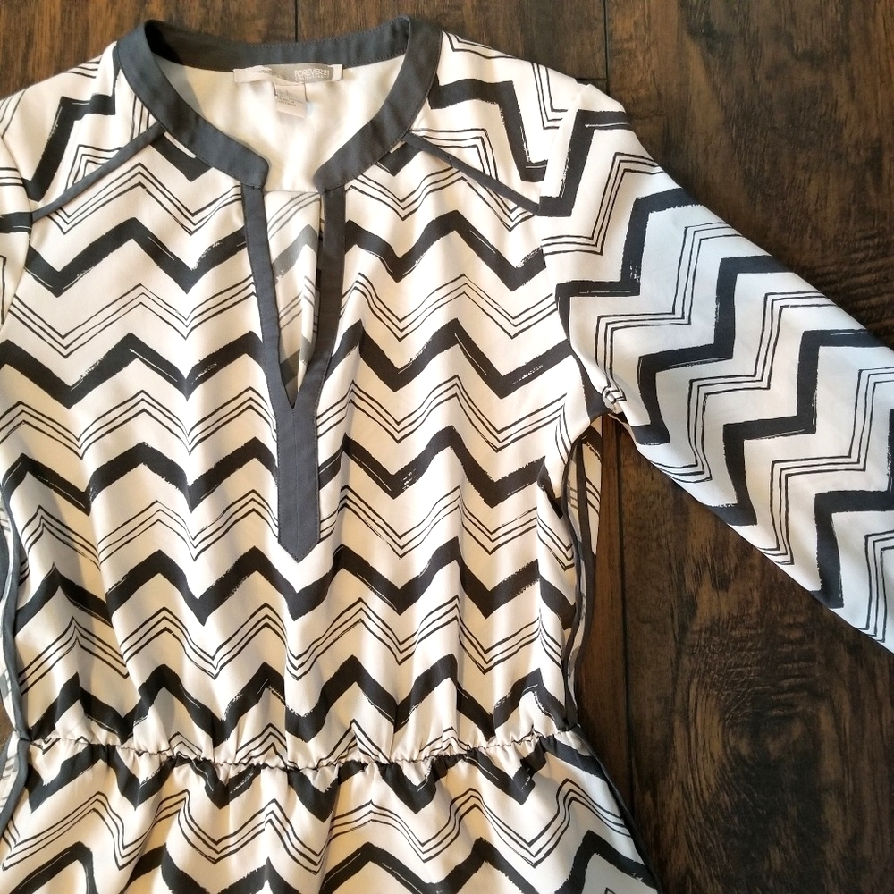 Cream Chevron Dress